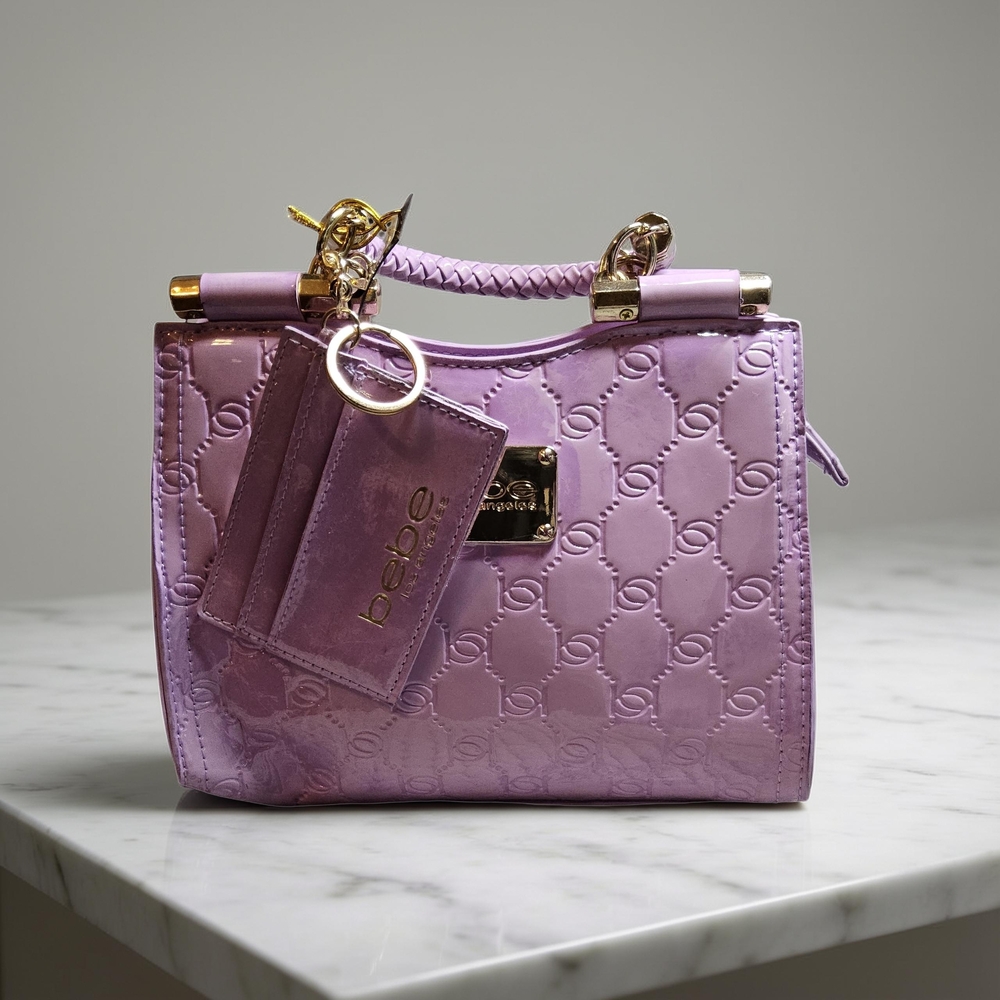 NWT Bebe lilac Dana Monogram top handle Crossbody Bag
